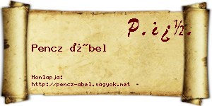 Pencz Ábel névjegykártya
